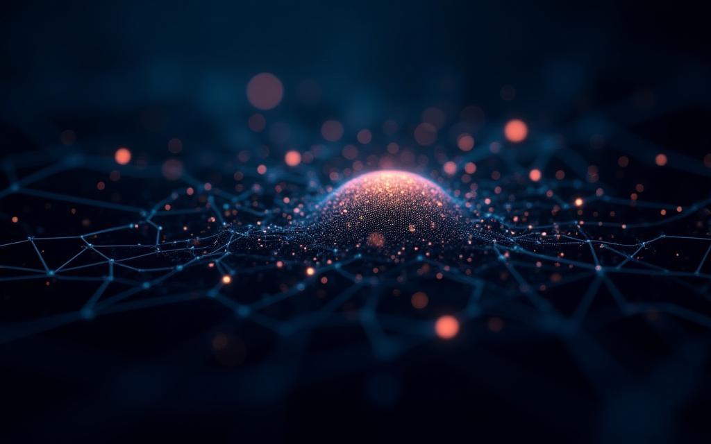 Abstract representation of AI and data connections.